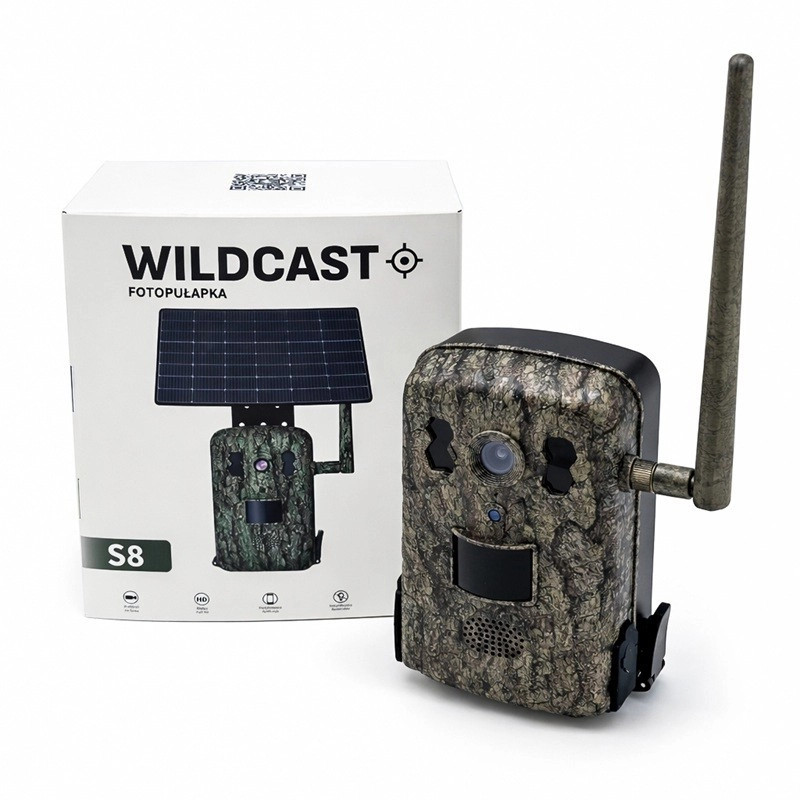 WildCast S8 – fotopułapka LIVE Full HD z panelem solarnym