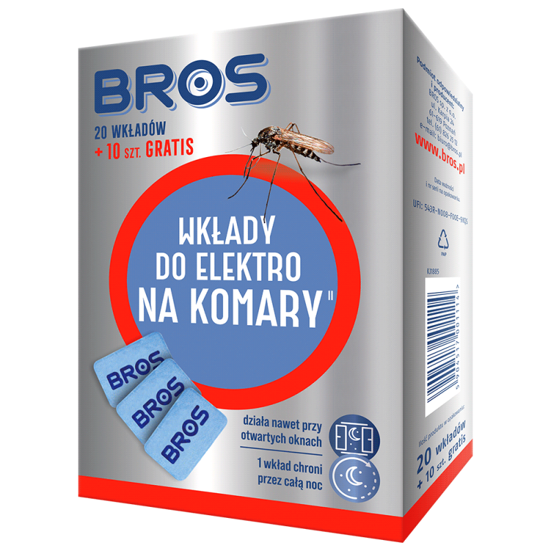 Wkłady do elektrofumigatora BROS – ochrona przed komarami