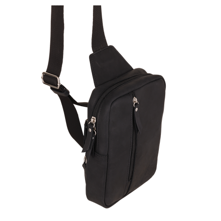 Torba Crossbody PANDA czarna 2WOLFS – skórzana torba na ramię