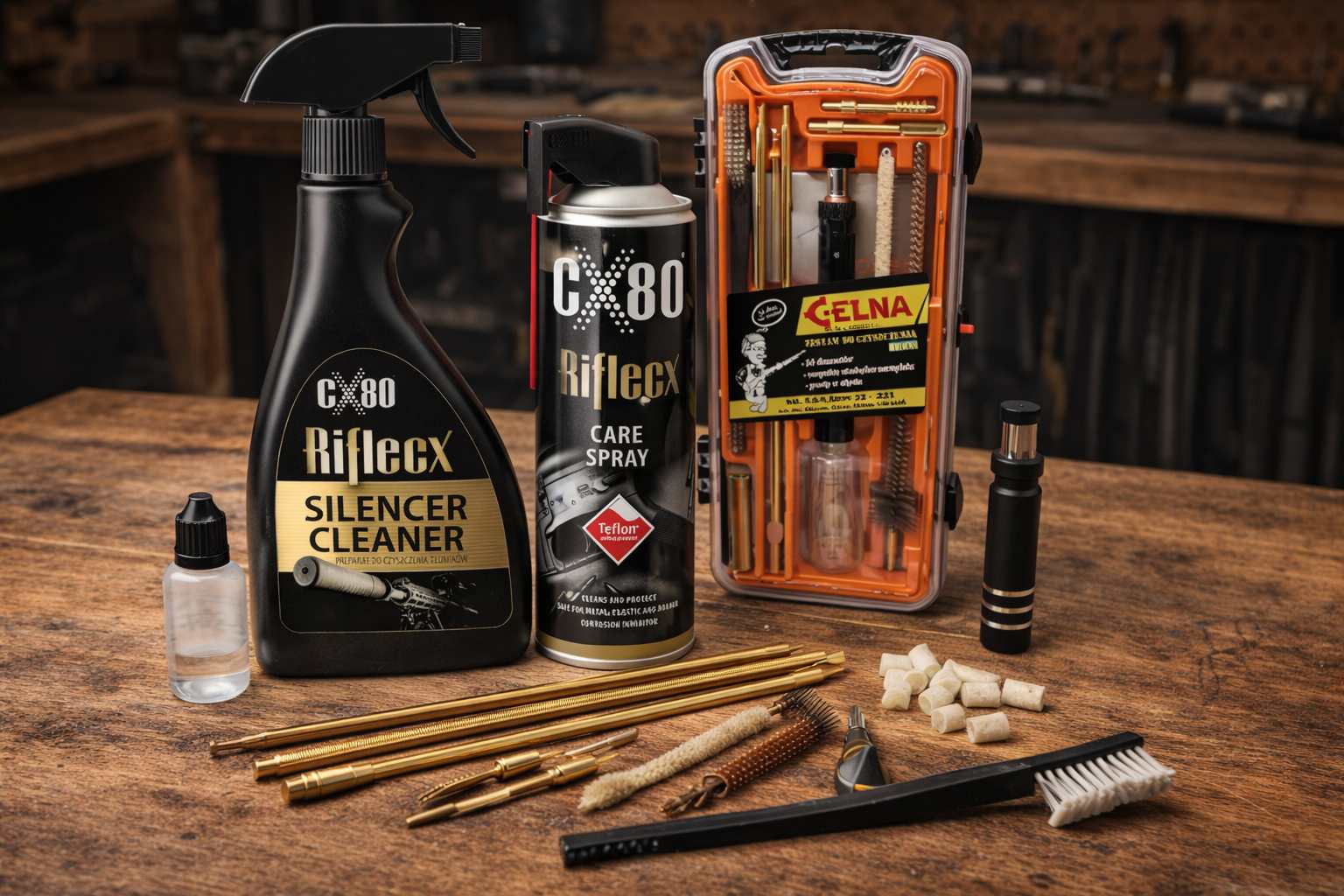 Preparaty do czyszczenia broni CX80 oraz zestaw do czyszczenia luf